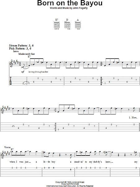 open zoom image for Born On The Bayou - Easy Guitar with TAB, New, Main