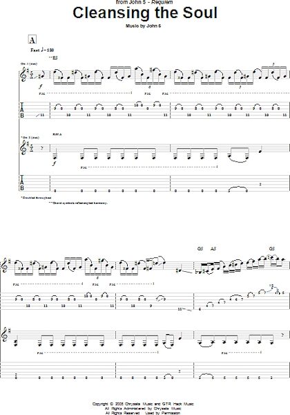 open zoom image for Cleansing The Soul - Guitar TAB, New, Main