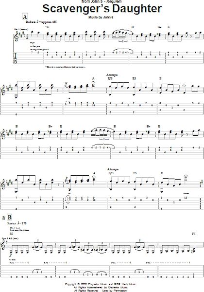 open zoom image for Scavenger's Daughter - Guitar TAB, New, Main