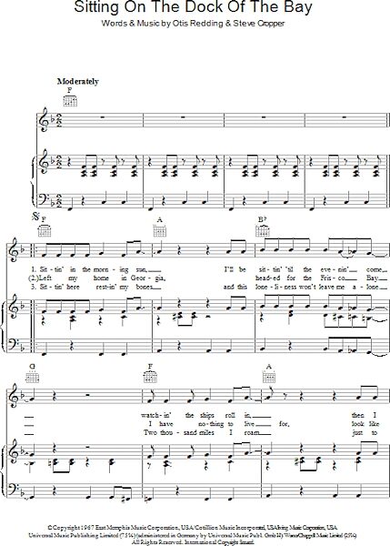 open zoom image for (Sittin' On) The Dock Of The Bay - Piano/Vocal/Guitar, New, Main