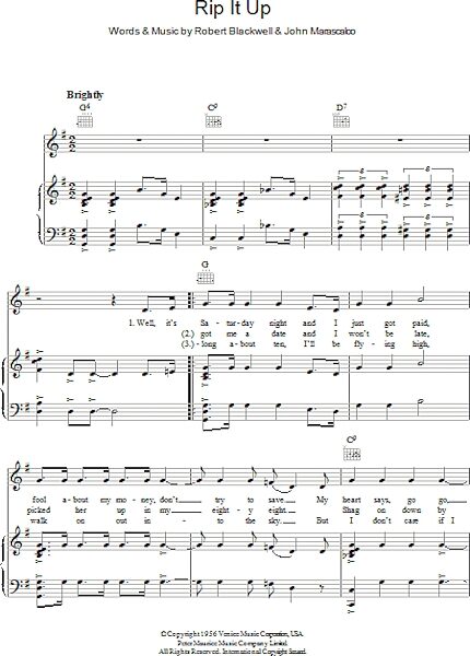open zoom image for Rip It Up - Piano/Vocal/Guitar, New, Main