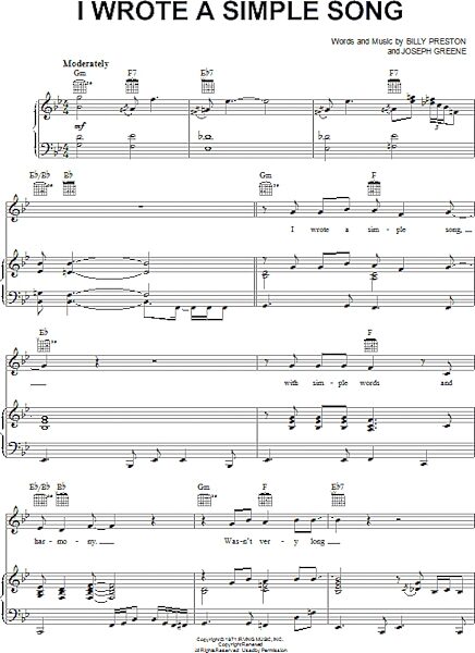 open zoom image for I Wrote A Simple Song - Piano/Vocal/Guitar, New, Main