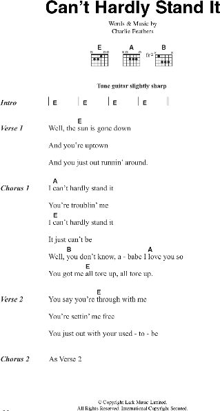 open zoom image for Can't Hardly Stand It - Piano/Vocal/Guitar, New, Main
