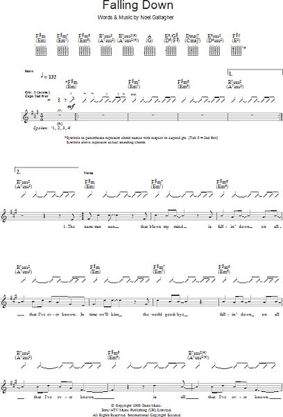 open zoom image for Falling Down - Guitar TAB, New, Main
