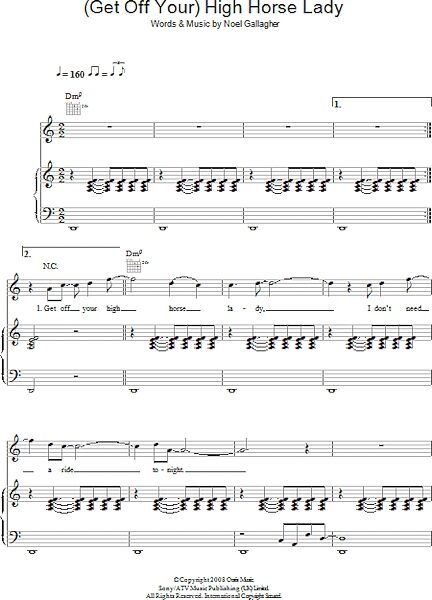 open zoom image for (Get Off Your) High Horse Lady - Piano/Vocal/Guitar, New, Main