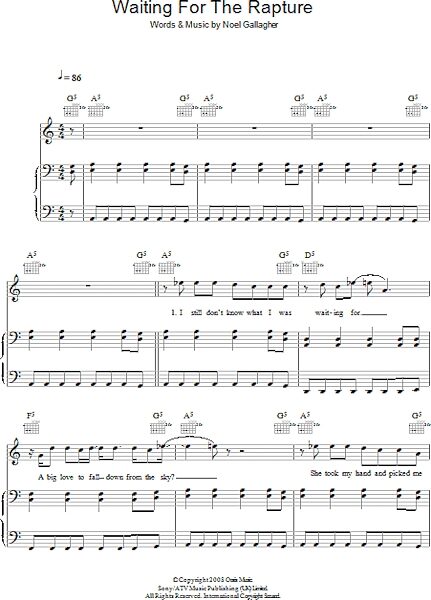 open zoom image for Waiting For The Rapture - Piano/Vocal/Guitar, New, Main