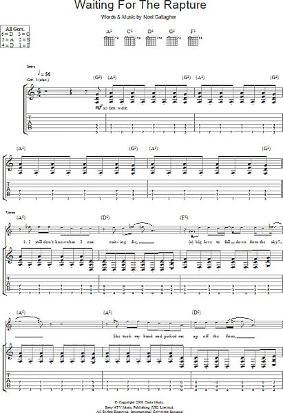 open zoom image for Waiting For The Rapture - Guitar TAB, New, Main