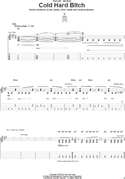 open zoom image for Cold Hard Bitch - Guitar TAB, New, Main