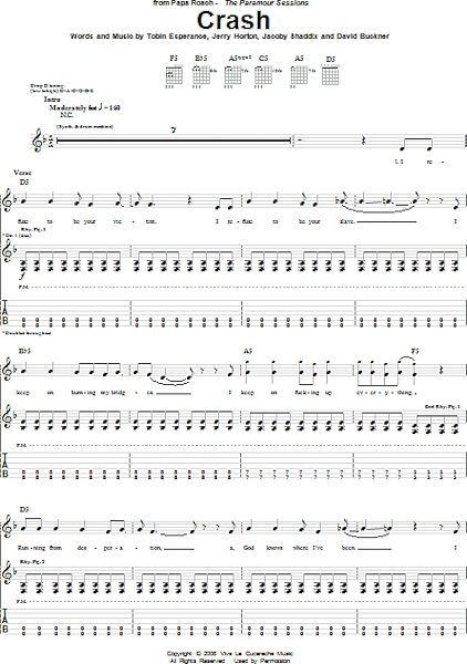 open zoom image for Crash - Guitar TAB, New, Main