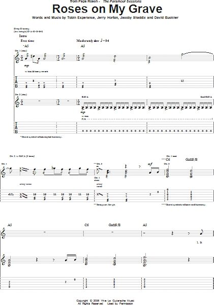 open zoom image for Roses On My Grave - Guitar TAB, New, Main