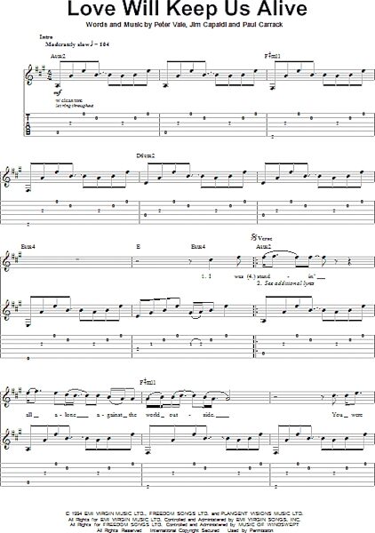 open zoom image for Love Will Keep Us Alive - Guitar Tab Play-Along, New, Main