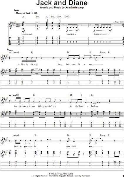 open zoom image for Jack And Diane - Guitar Tab Play-Along, New, Main