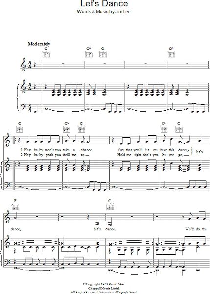open zoom image for Let's Dance - Piano/Vocal/Guitar, New, Main