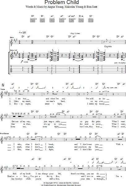 open zoom image for Problem Child - Guitar TAB, New, Main
