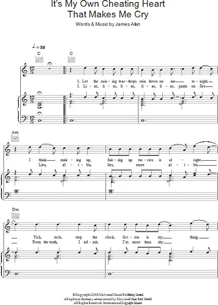 open zoom image for It's My Own Cheating Heart That Makes Me Cry - Piano/Vocal/Guitar, New, Main