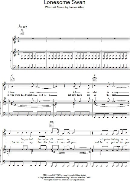 open zoom image for Lonesome Swan - Piano/Vocal/Guitar, New, Main