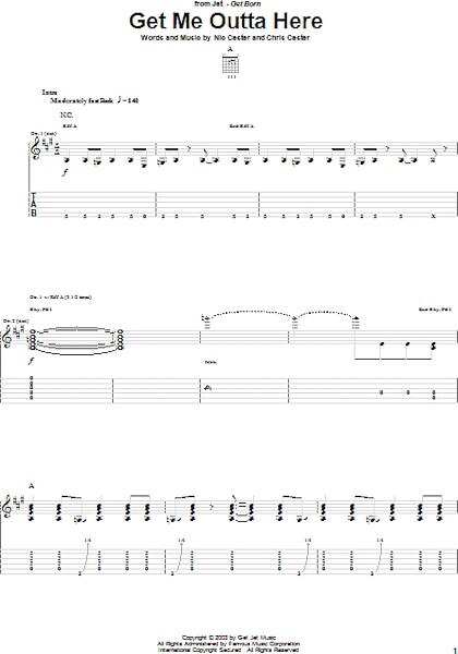 open zoom image for Get Me Outta Here - Guitar TAB, New, Main