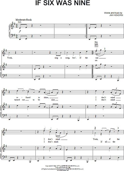 open zoom image for If Six Was Nine - Piano/Vocal/Guitar, New, Main