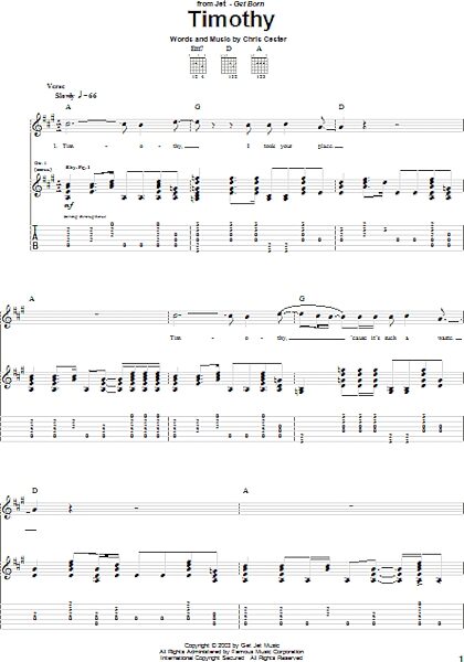 open zoom image for Timothy - Guitar TAB, New, Main