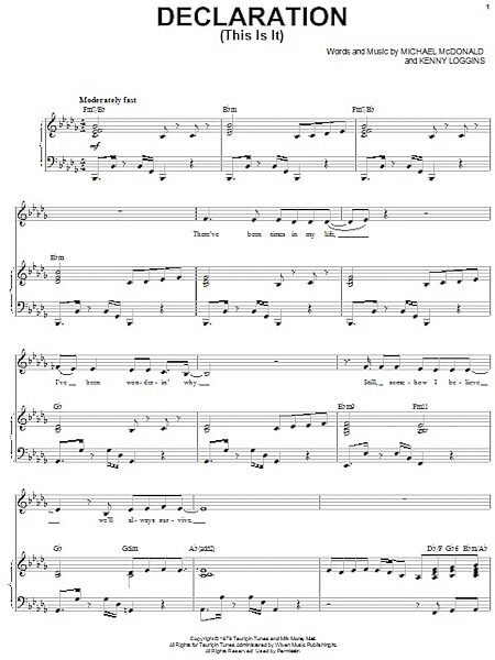 open zoom image for Declaration (This Is It) - Piano Vocal, New, Main