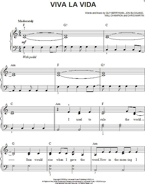 open zoom image for Viva La Vida - Easy Piano, New, Main