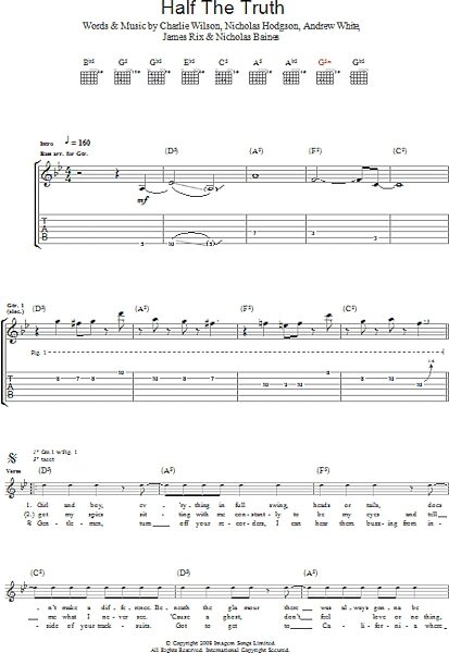 open zoom image for Half The Truth - Guitar TAB, New, Main