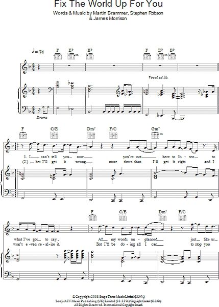 open zoom image for Fix The World Up For You - Piano/Vocal/Guitar, New, Main