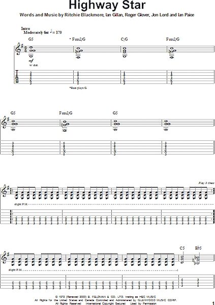 open zoom image for Highway Star - Guitar Tab Play-Along, New, Main