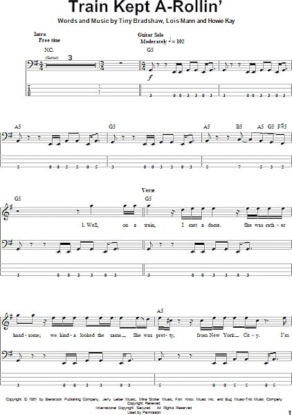 open zoom image for Train Kept A-Rollin' - Bass Tab, New, Main