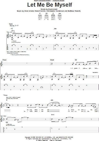 open zoom image for Let Me Be Myself - Guitar TAB, New, Main