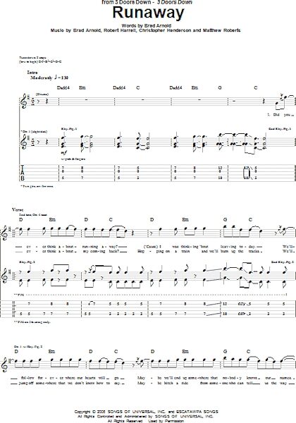 open zoom image for Runaway - Guitar TAB, New, Main