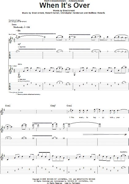 open zoom image for When It's Over - Guitar TAB, New, Main