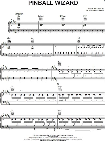 open zoom image for Pinball Wizard - Piano/Vocal/Guitar, New, Main