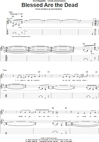 open zoom image for Blessed Are The Dead - Guitar TAB, New, Main