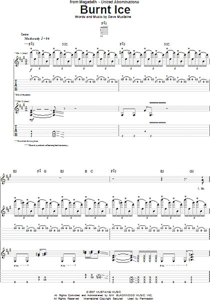 open zoom image for Burnt Ice - Guitar TAB, New, Main