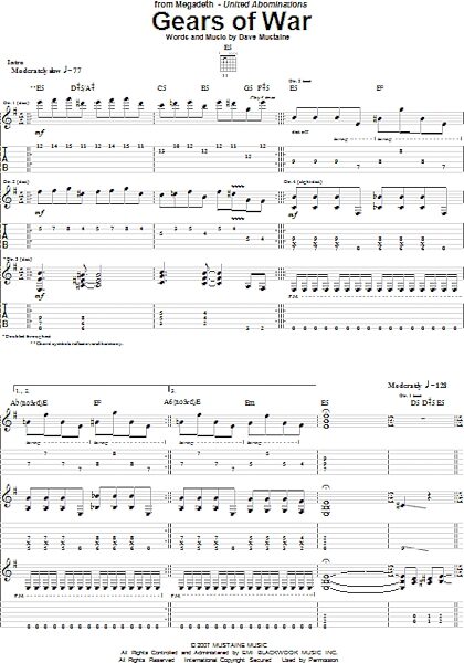 open zoom image for Gears Of War - Guitar TAB, New, Main