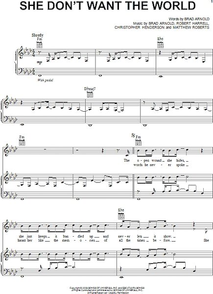 open zoom image for She Don't Want The World - Piano/Vocal/Guitar, New, Main