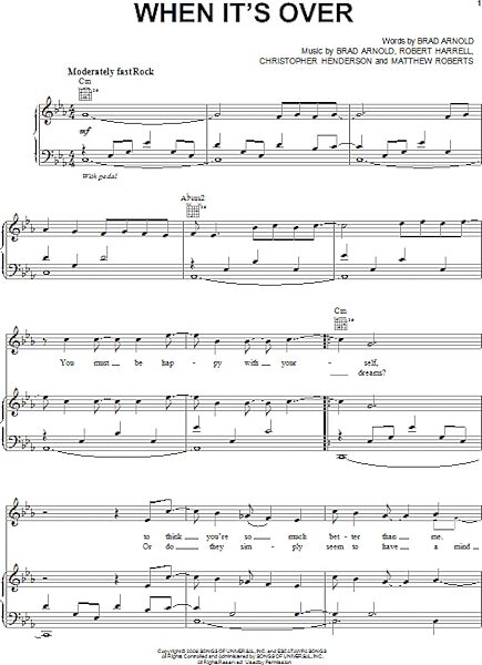 open zoom image for When It's Over - Piano/Vocal/Guitar, New, Main