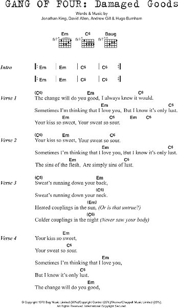 open zoom image for Damaged Goods - Guitar Chords/Lyrics, New, Main