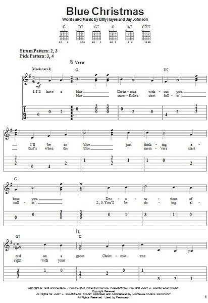 open zoom image for Blue Christmas - Easy Guitar with TAB, New, Main