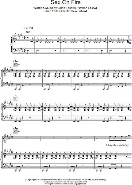 open zoom image for Sex On Fire - Piano/Vocal/Guitar, New, Main