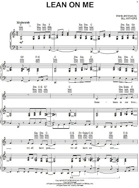 open zoom image for Lean On Me - Piano/Vocal/Guitar, New, Main