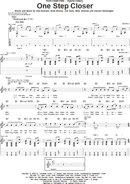 open zoom image for One Step Closer - Guitar TAB, New, Main