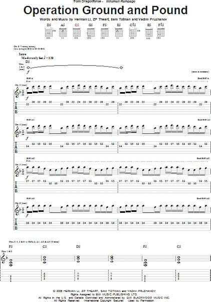 open zoom image for Operation Ground And Pound - Guitar TAB, New, Main