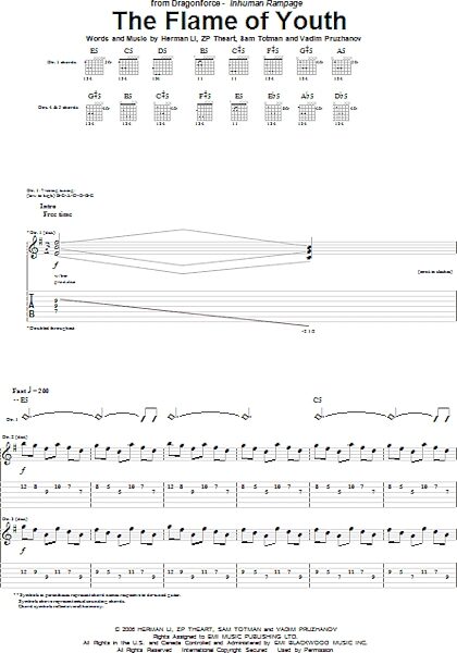 open zoom image for The Flame Of Youth - Guitar TAB, New, Main