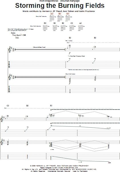 open zoom image for Storming The Burning Fields - Guitar TAB, New, Main