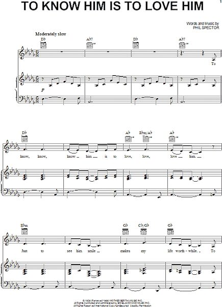 open zoom image for To Know Him Is To Love Him - Piano/Vocal/Guitar, New, Main