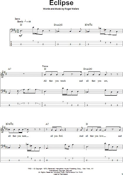 open zoom image for Eclipse - Bass Tab, New, Main