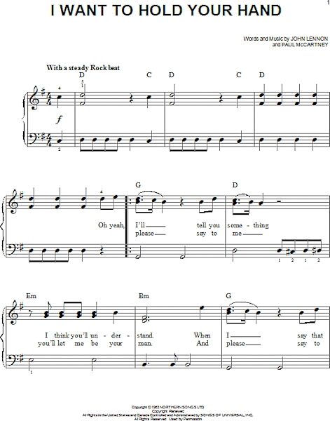 open zoom image for I Want To Hold Your Hand - Easy Piano, New, Main