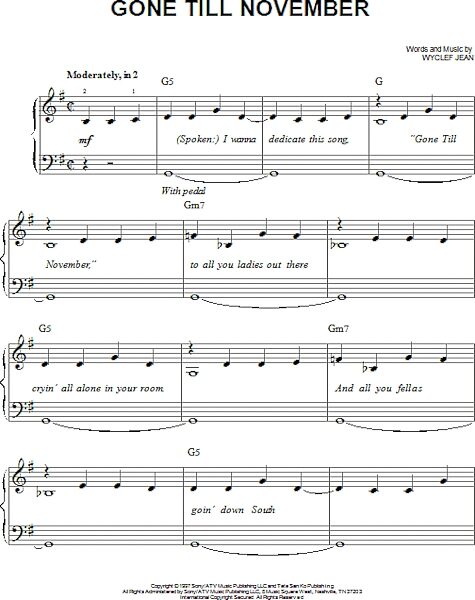 open zoom image for Gone Till November - Easy Piano, New, Main